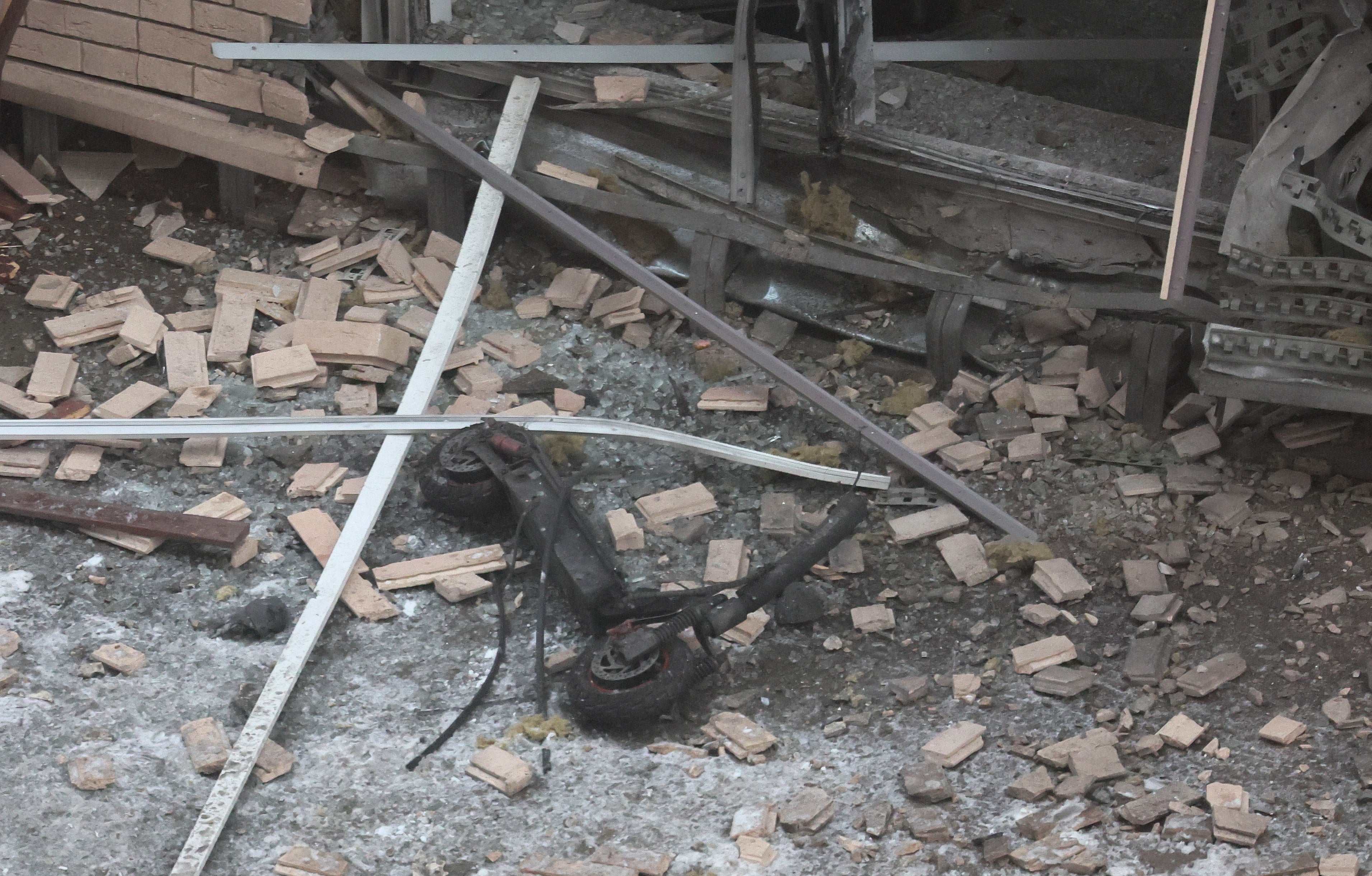 A view of a scene of an explosion in Moscow, Russia, 17 December 2024. According to a statement by the Investigative Committee of Russia, Lieutenant General Igor Kirillov and his assistant were killed in a blast outside of an apartment building in Moscow