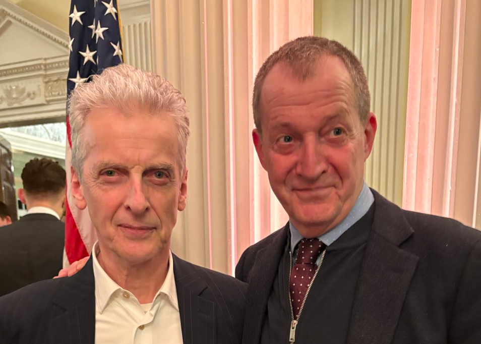<p>Peter Capaldi with Alastair Campbell</p>
