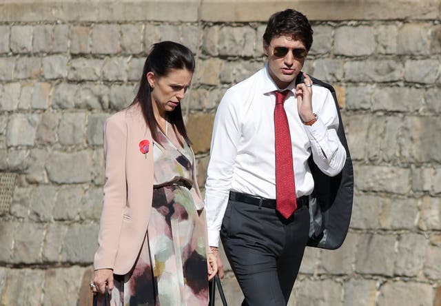 <p>Trudeau and the former prime minister of New Zealand Jacinda Ardern at Windsor Castle in 2018 </p>