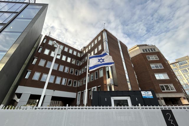 The Israeli Embassy on Shelbourne Road in Dublin (Cillian Sherlock/PA)