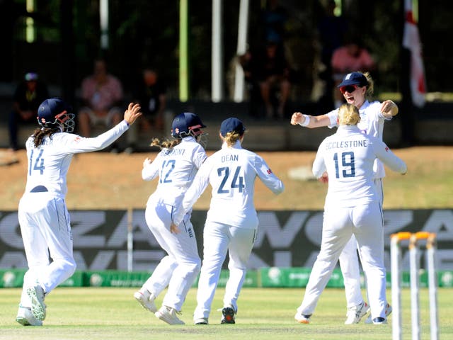 <p>England Women celebrate against South Africa</p>