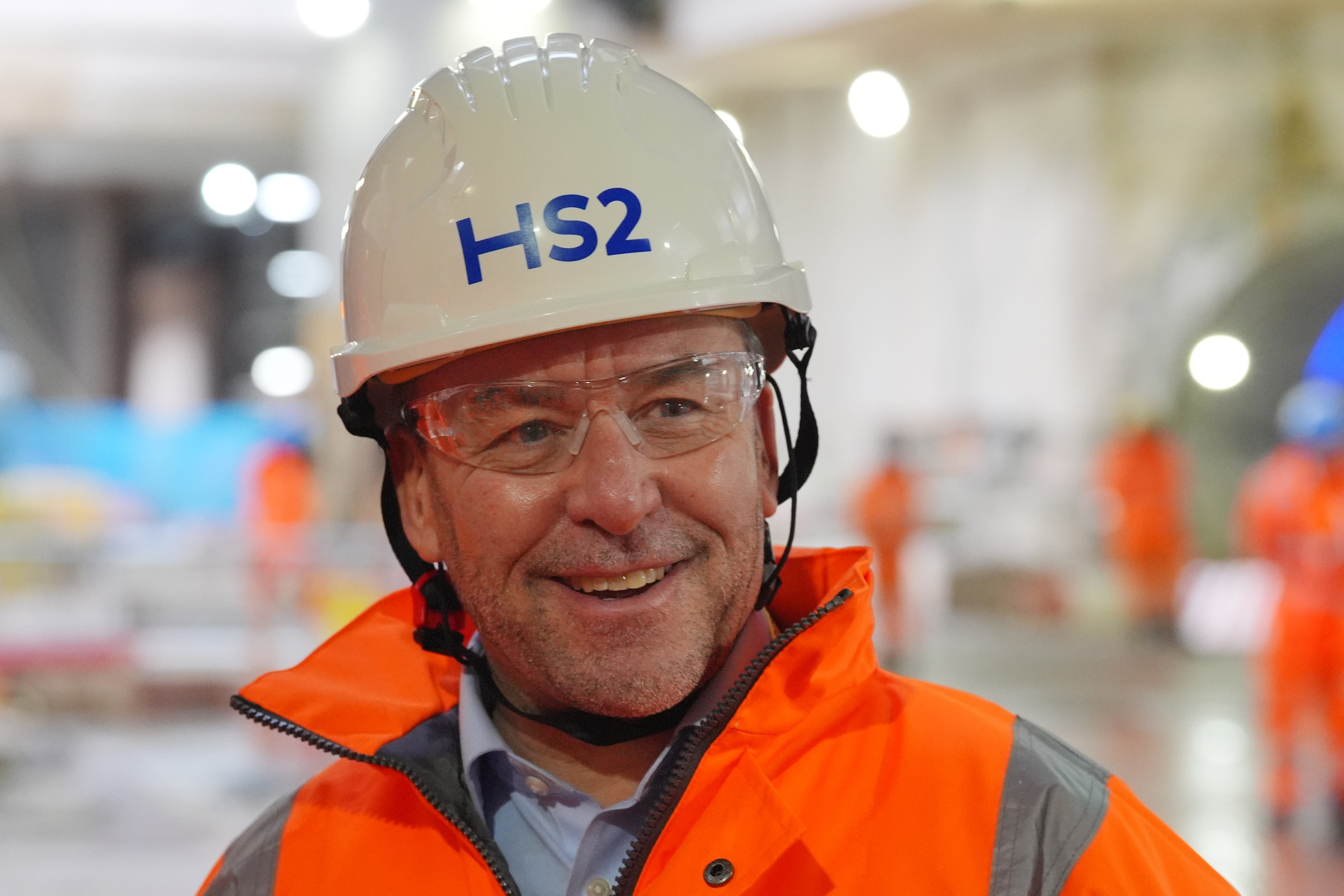 HS2 chief executive officer Mark Wild visits the Old Oak Common station box site (Jonathan Brady/PA)