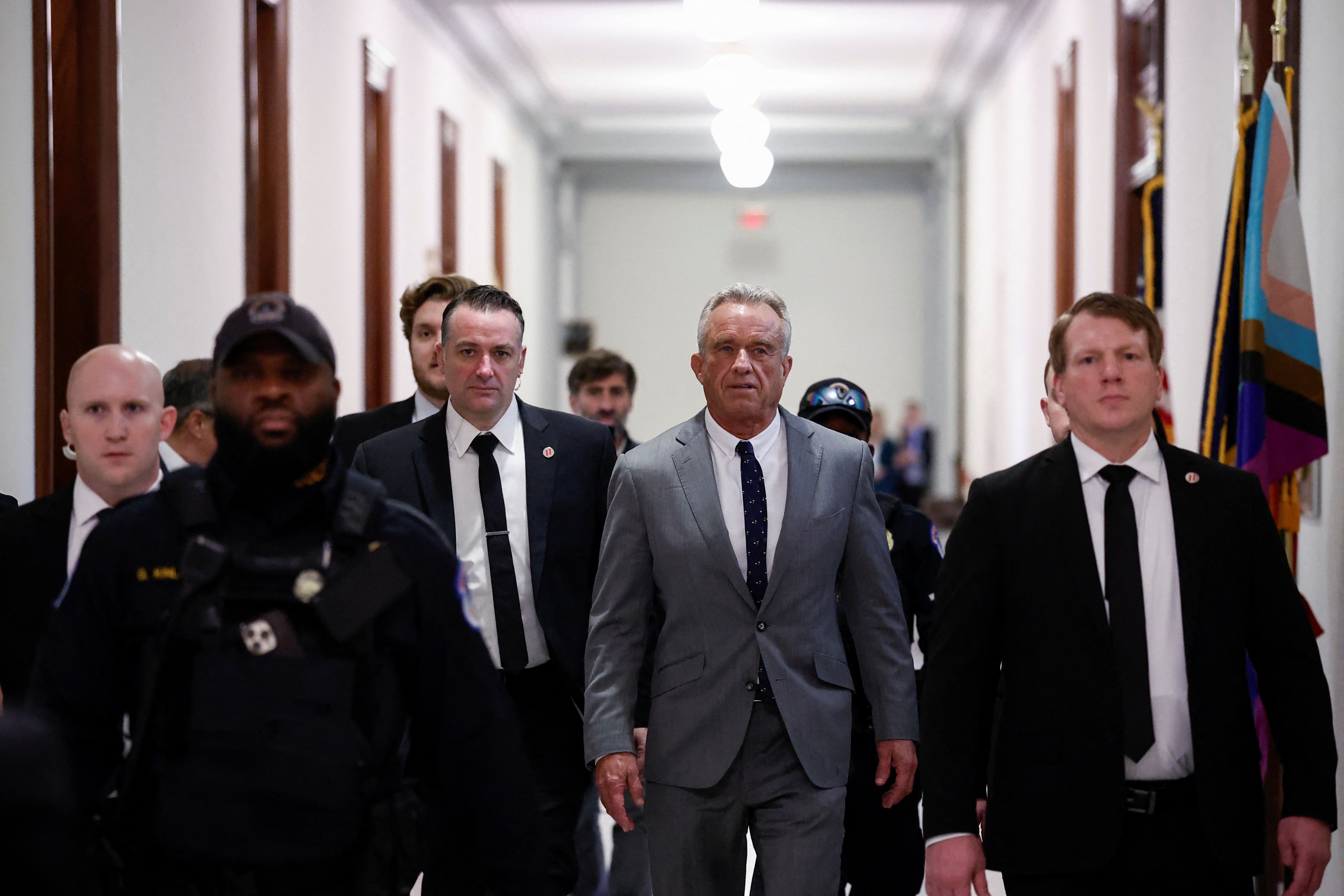 Robert F Kennedy Jr, Donald Trump’s nominee to lead the Department of Health and Human Services, on Capitol Hill