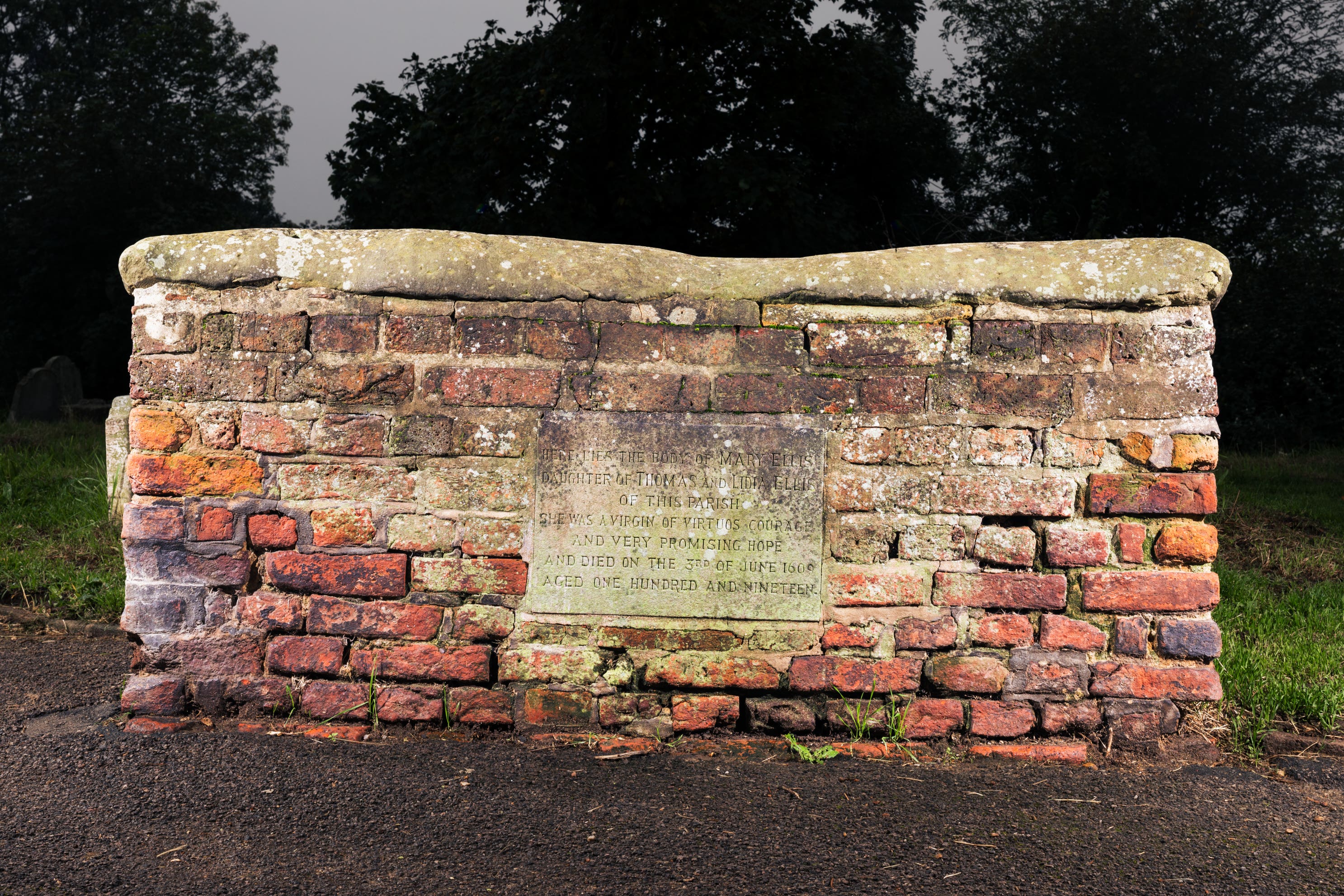 The 1609 tomb of Mary Ellis in St Clement’s churchyard, Leigh-On-Sea, Essex, has been granted protection by Historic England (Historic England/PA)