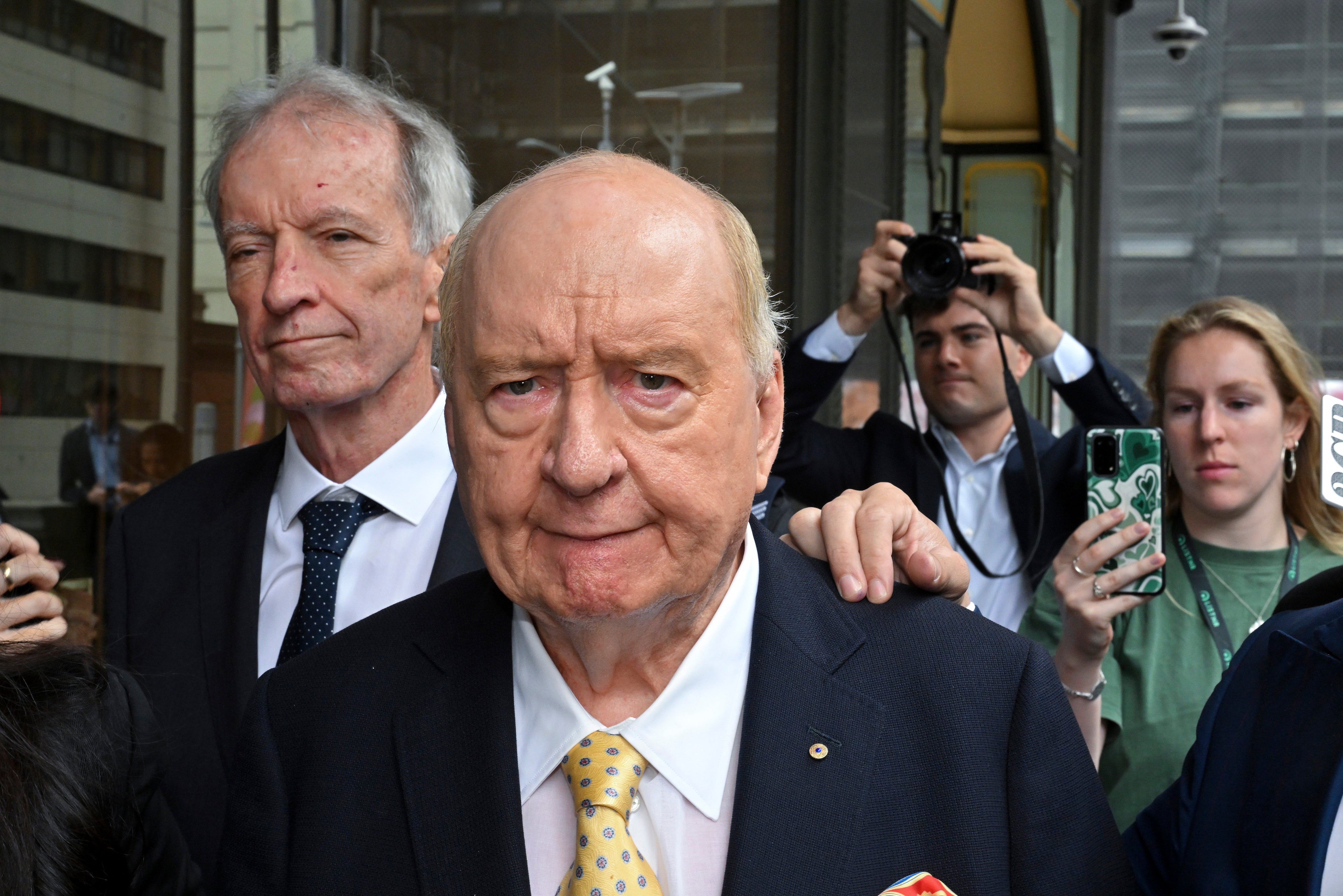 <p>Former radio broadcaster Alan Jones leaves the Downing Centre Local Court in Sydney, Wednesday, 18 December 2024</p>