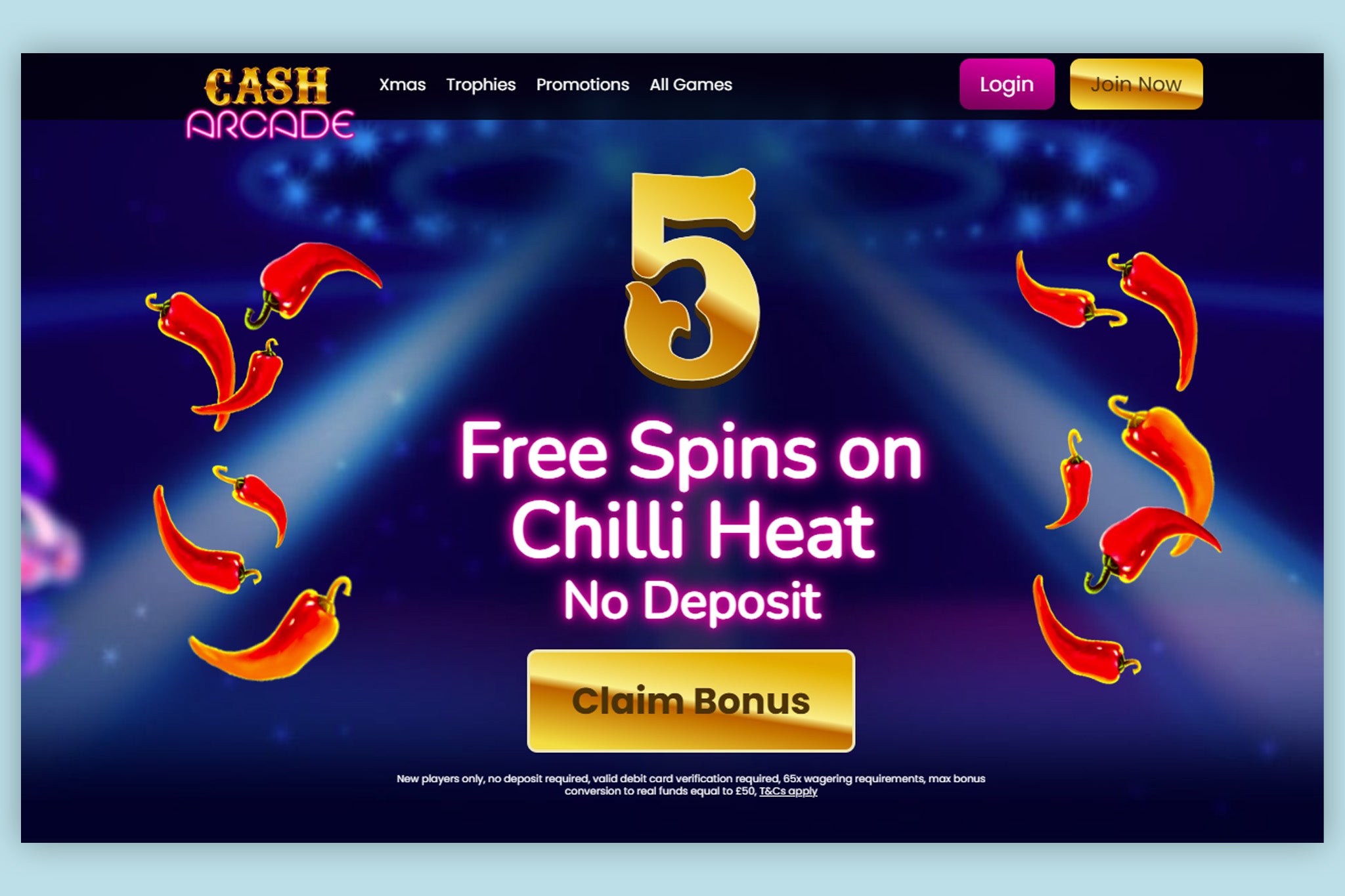 Cash Arcade provide no deposit free spins and unique monthly giveaways