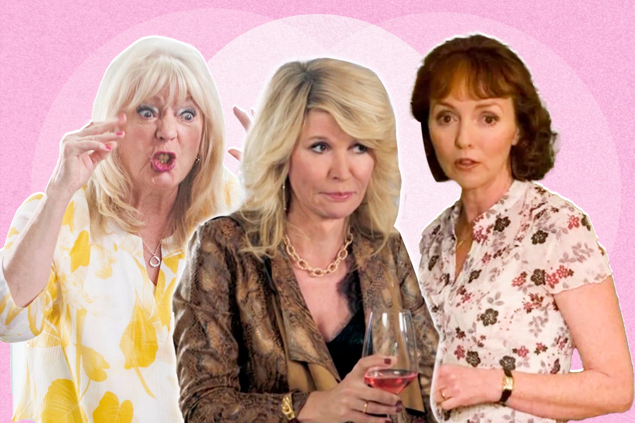 <p>Raise some wines: Alison Steadman’s Pamela(r), Julia Davis’s Dawn and Melanie Walters’s Gwen</p>