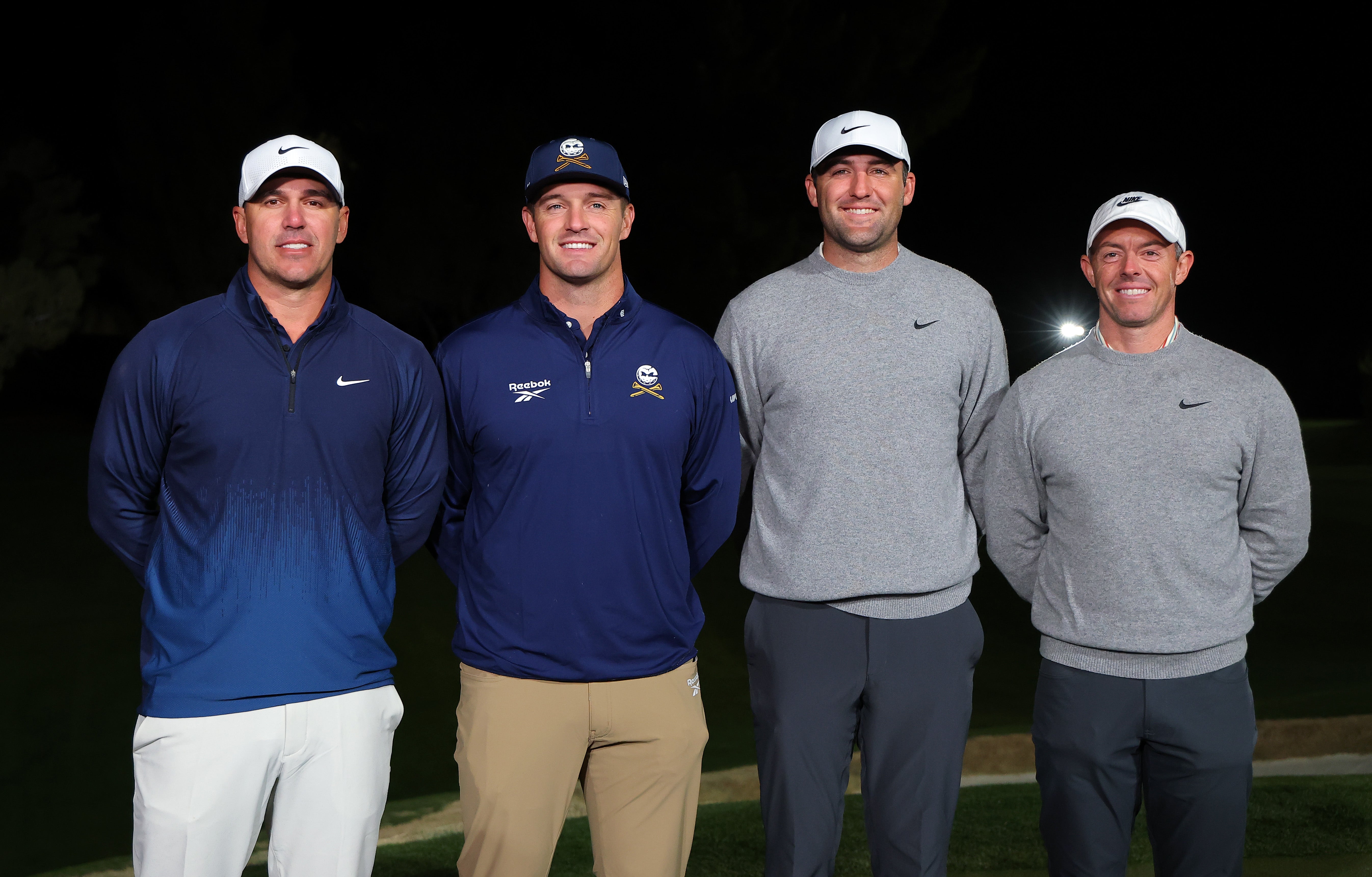 Brooks Koepka e Bryson DeChambeau del LIV Golf e Scottie Scheffler e Rory McIlroy del PGA Tour