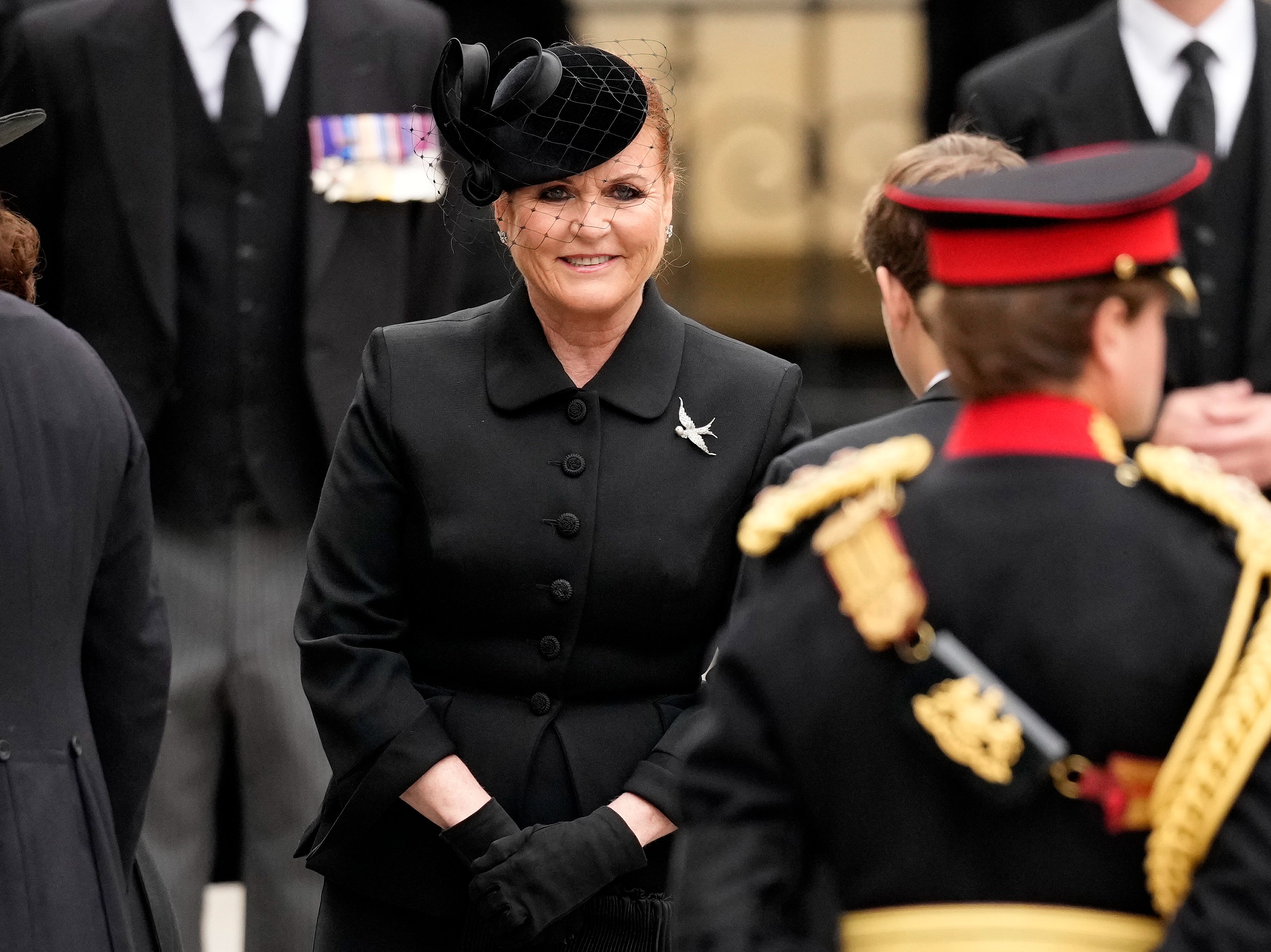 The Duchess of York arrives at Westminster Abbey for Queen Elizabeth II’s funeral