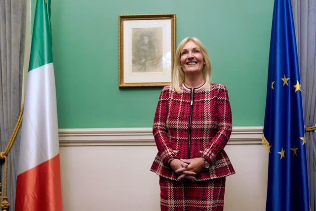 Independent TD Ms Murphy in her office at Leinster House, Dublin, after she was elected as the new Ceann Comhairle (Brian Lawless/PA)