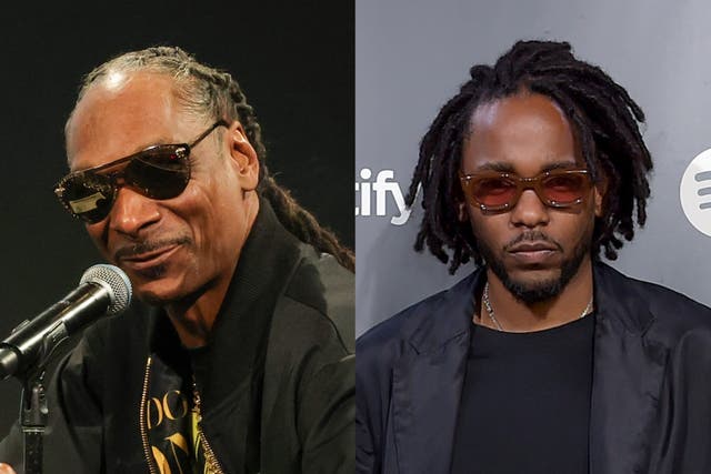 <p>Snoop Dogg and Kendrick Lamar</p>