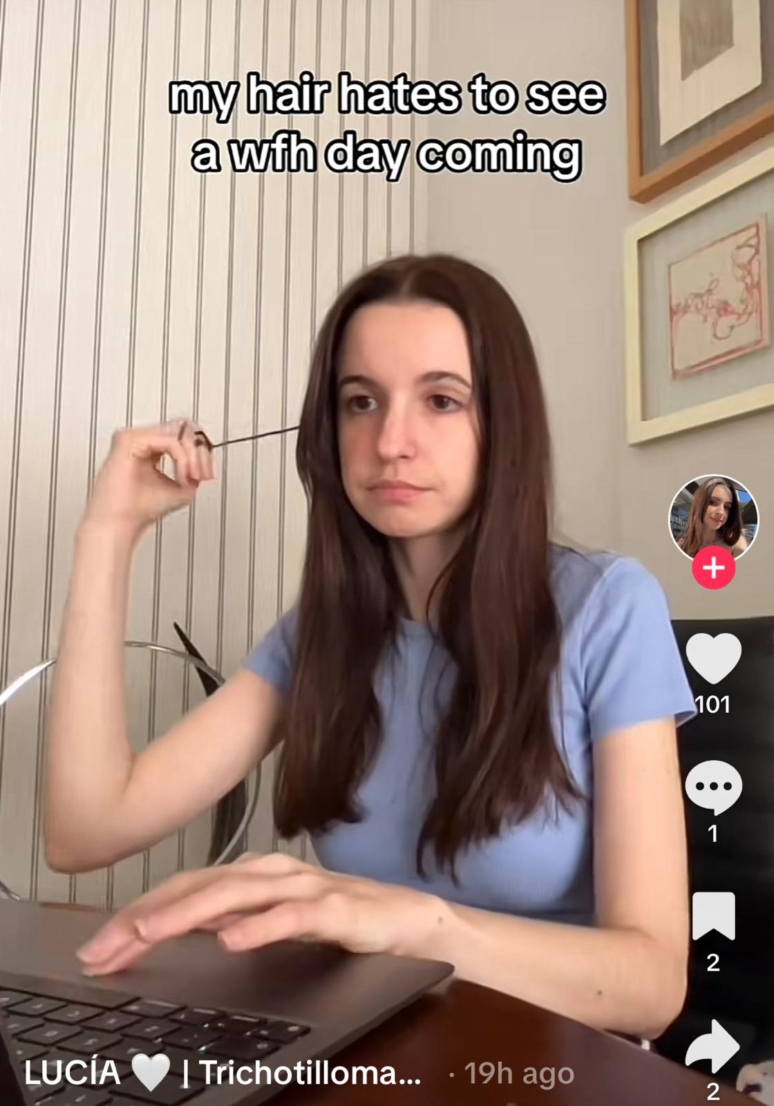 Lucia finds her trichotillomania will worsen if she is home alone without distractions (TikTok/PA Real Life)