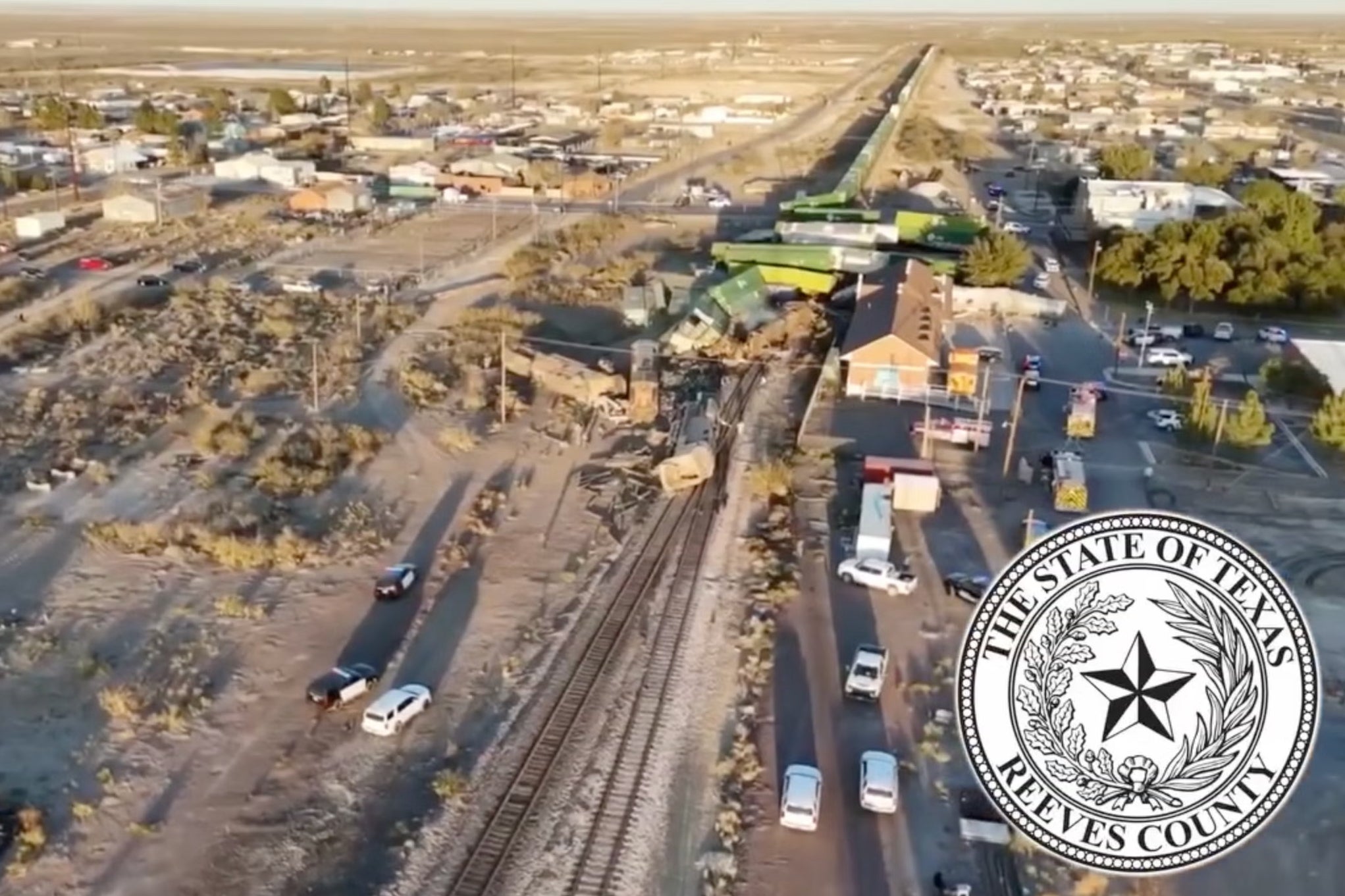 Pecos City declared a major accident after a cargo train derailed