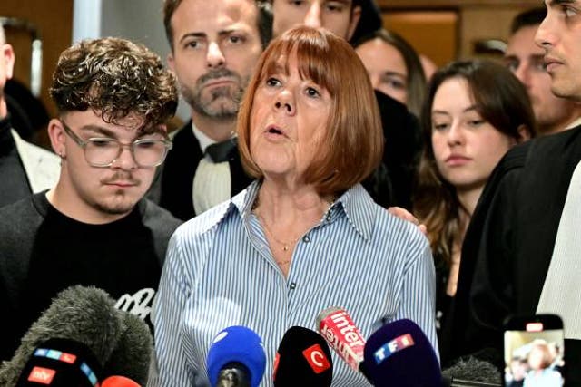 <p>Gisèle Pelicot addresses the press as she leaves the courthouse following the sentencing of her ex-husband </p>