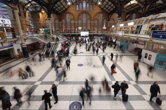 <p>Passengers at London Liverpool Street on Thursday morning faced cancellations and delays with the Stansted Express</p>