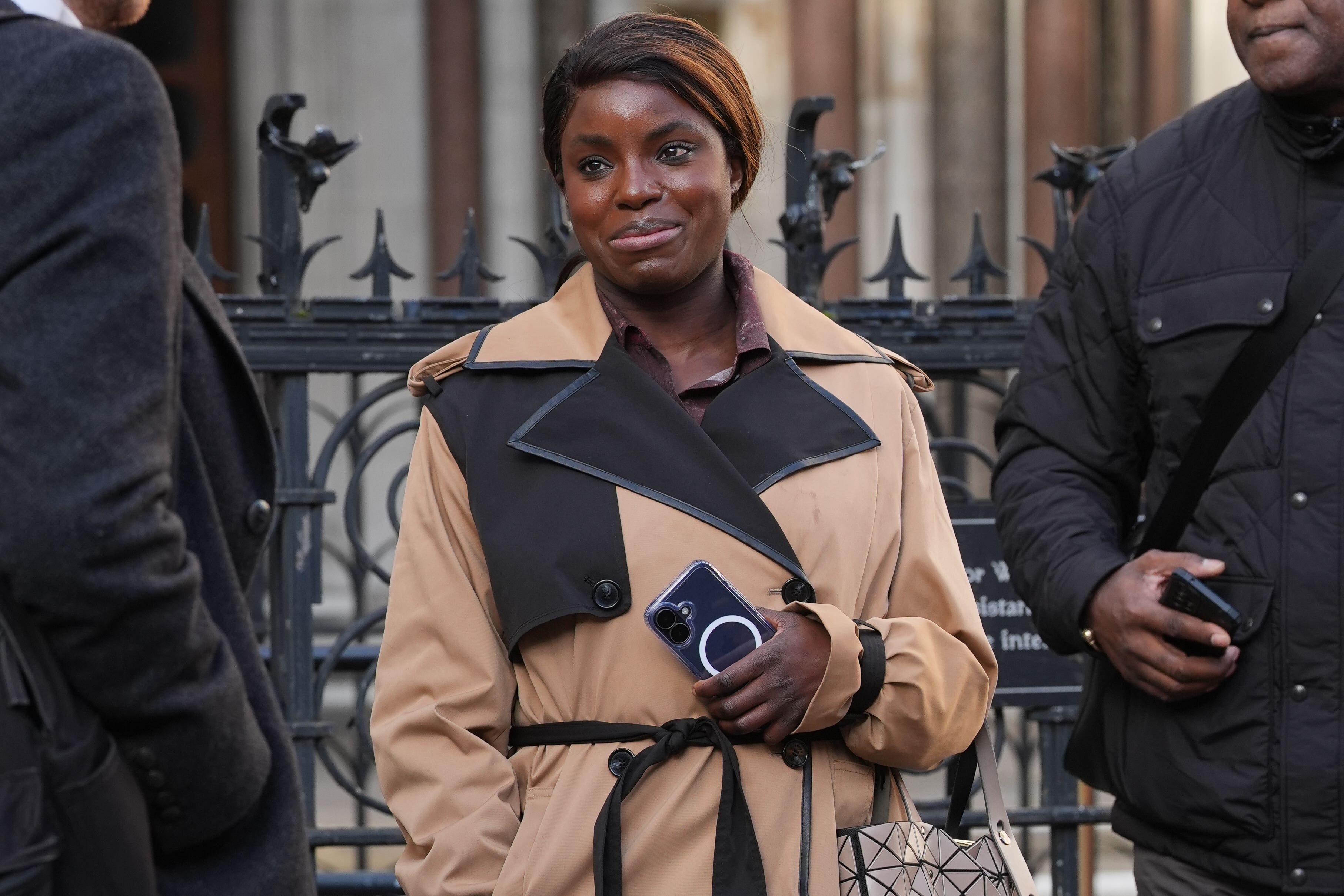 Former Chelsea and England footballer Eni Aluko outside the Royal Courts of Justice, central London (Lucy North/PA)