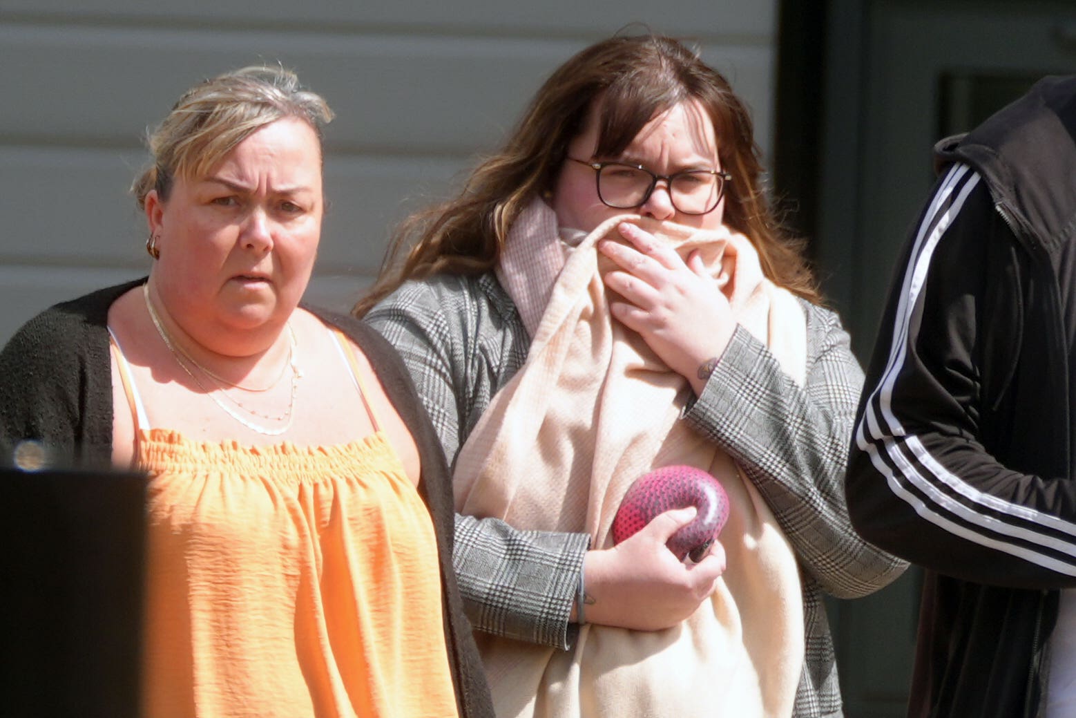 Kelsey Calvert (right), arriving at Teesside Crown Court, Middlesbrough (Owen Humphreys/PA)