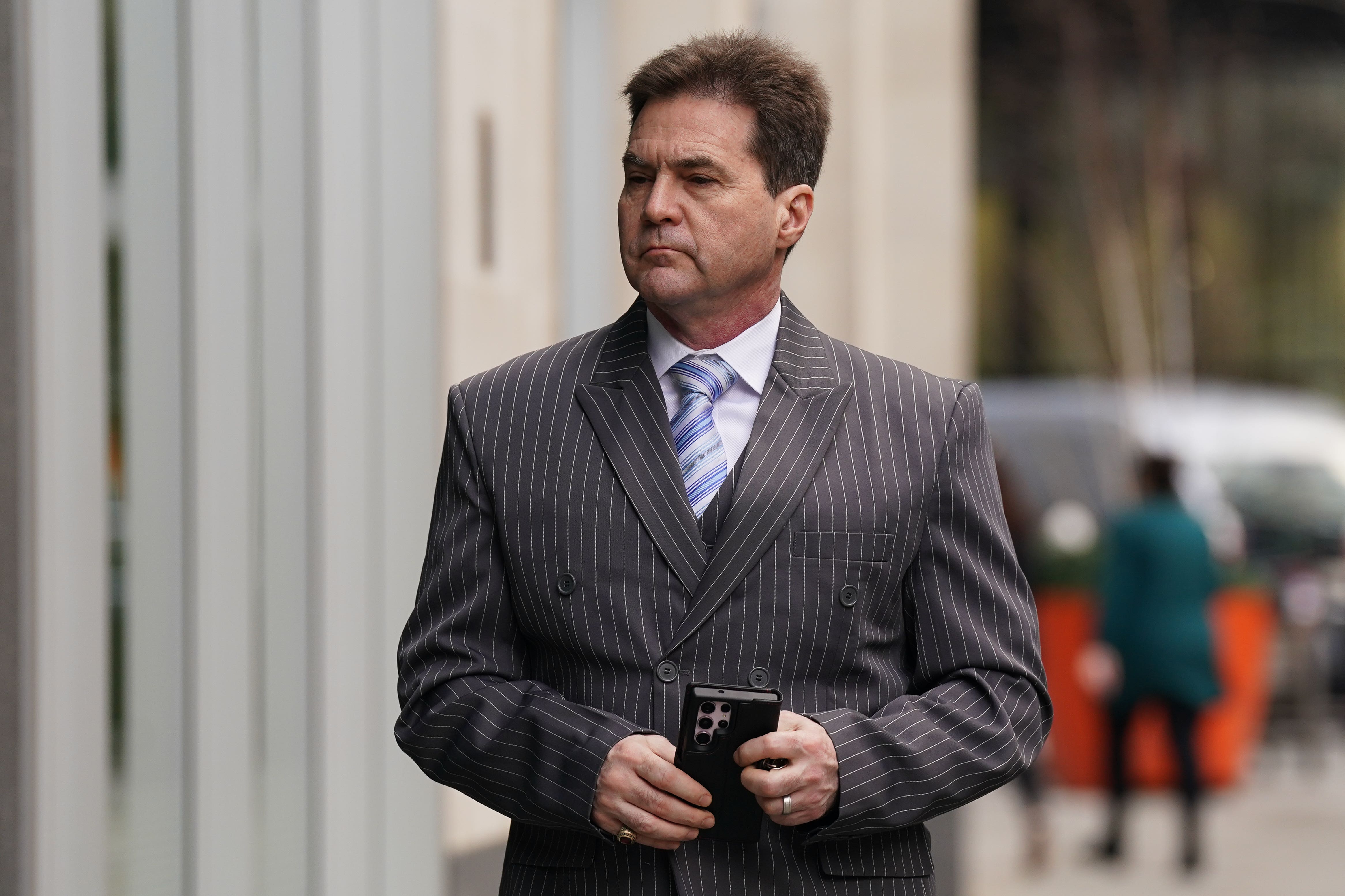 Dr Craig Wright arrives at the Rolls Building in London for the trial earlier this year (Lucy North/PA)