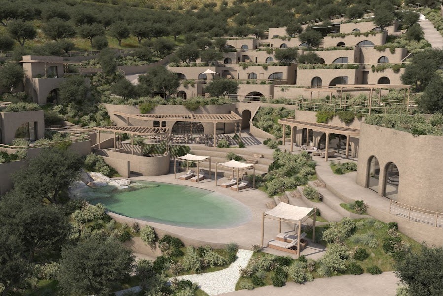 This sustainable 20-suite boutique hotel is set to open on a hilltop in Crete’s Kissamos