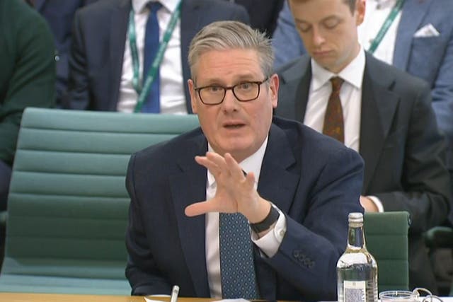 Sir Keir Starmer appearing before the Liaison Committee at the Houses of Parliament in London (House of Commons/UK Parliament/PA)