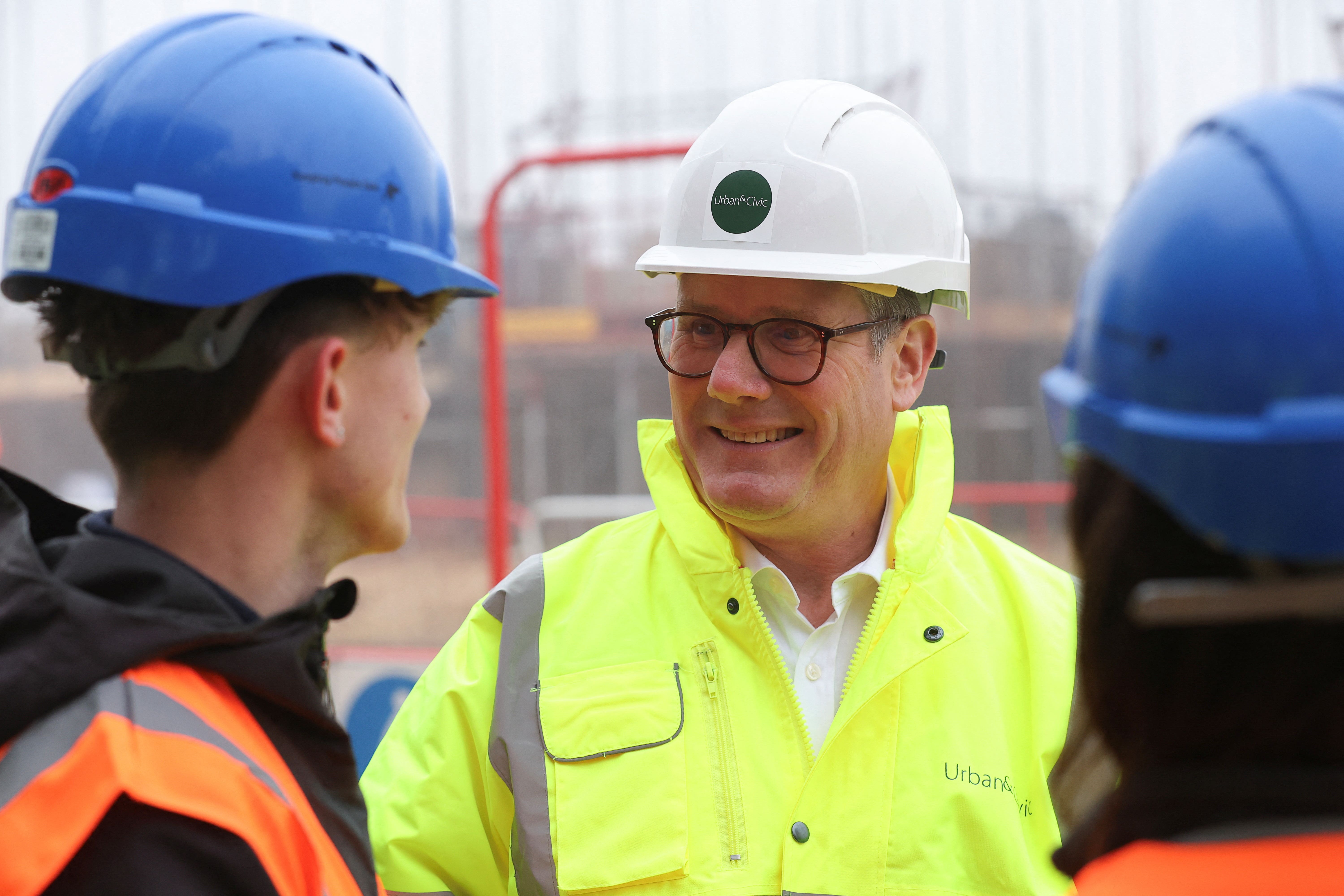 Prime Minister Sir Keir Starmer during a visit to a construction site in Cambridge (Chris Radburn/PA)