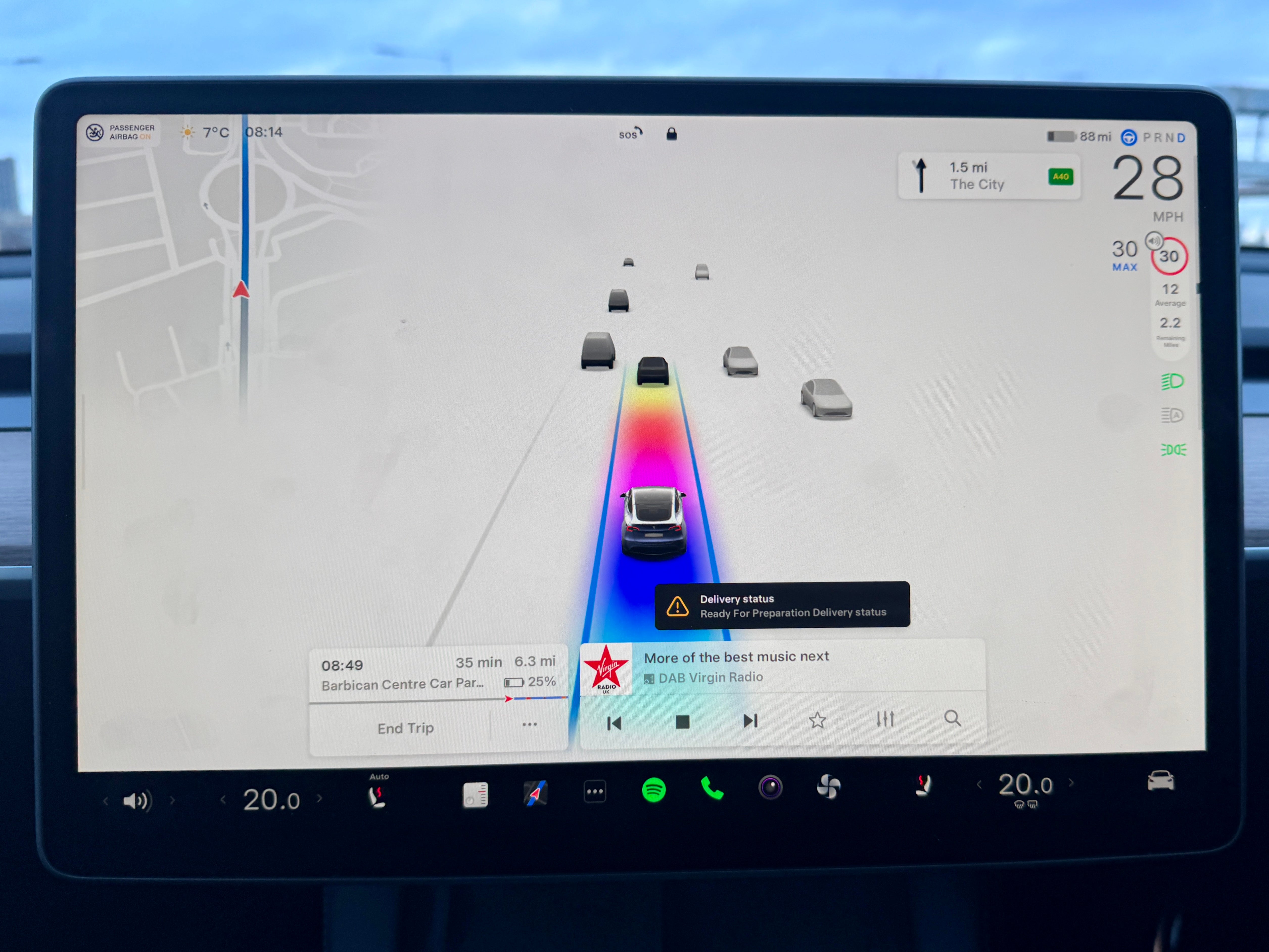 Enhanced autopilot will keep a Tesla in lane and a set distance from the car in front