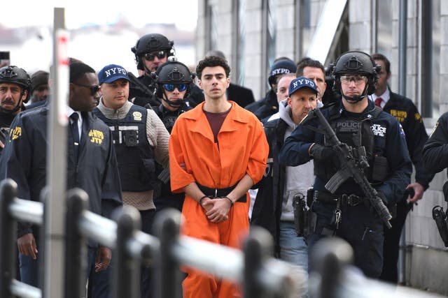 <p>Luigi Mangione arrives in Manhattan ahead of his arraignment on federal charges in New York </p>