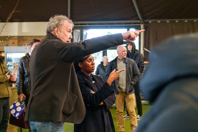 <p>Jeremy Clarkson meets Kemi Badenoch at his Cotswold pub  </p>