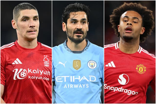 <p>Left to right: Nikola Milenkovic,  Ilkay Gundogan and Joshua Zirkzee </p>