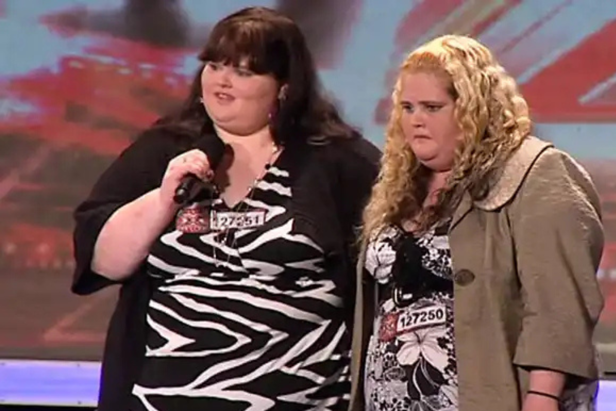 Samantha and Emma Chawner on X-Factor in 2008