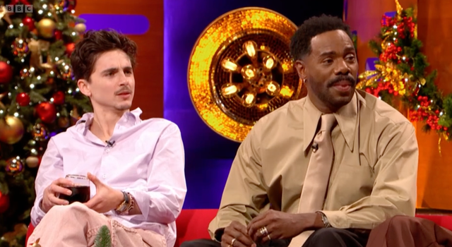 Timothee chalamet and Colman Domingo on The Graham Norton Show