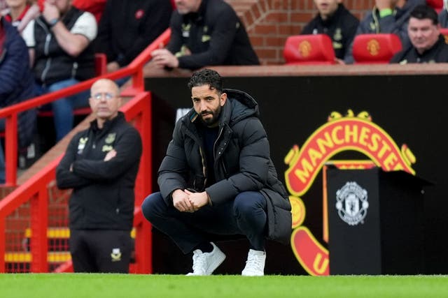 Manchester United boss Ruben Amorim at Old Trafford (PA)