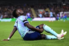 Bukayo Saka hands Arsenal major concern after hamstring injury against Crystal Palace