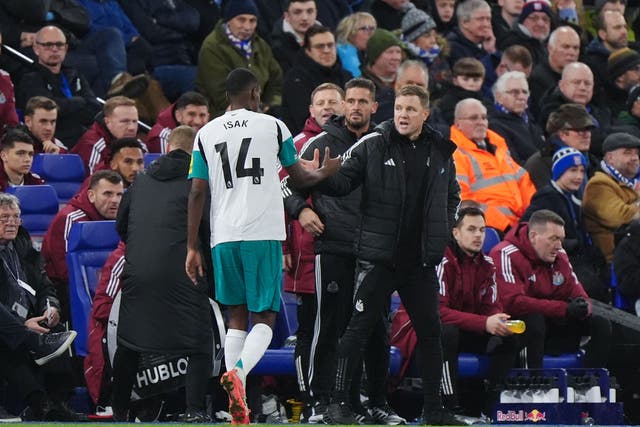 Eddie Howe was thrilled with Alexander Isak’s performance (Bradley Collyer/PA)