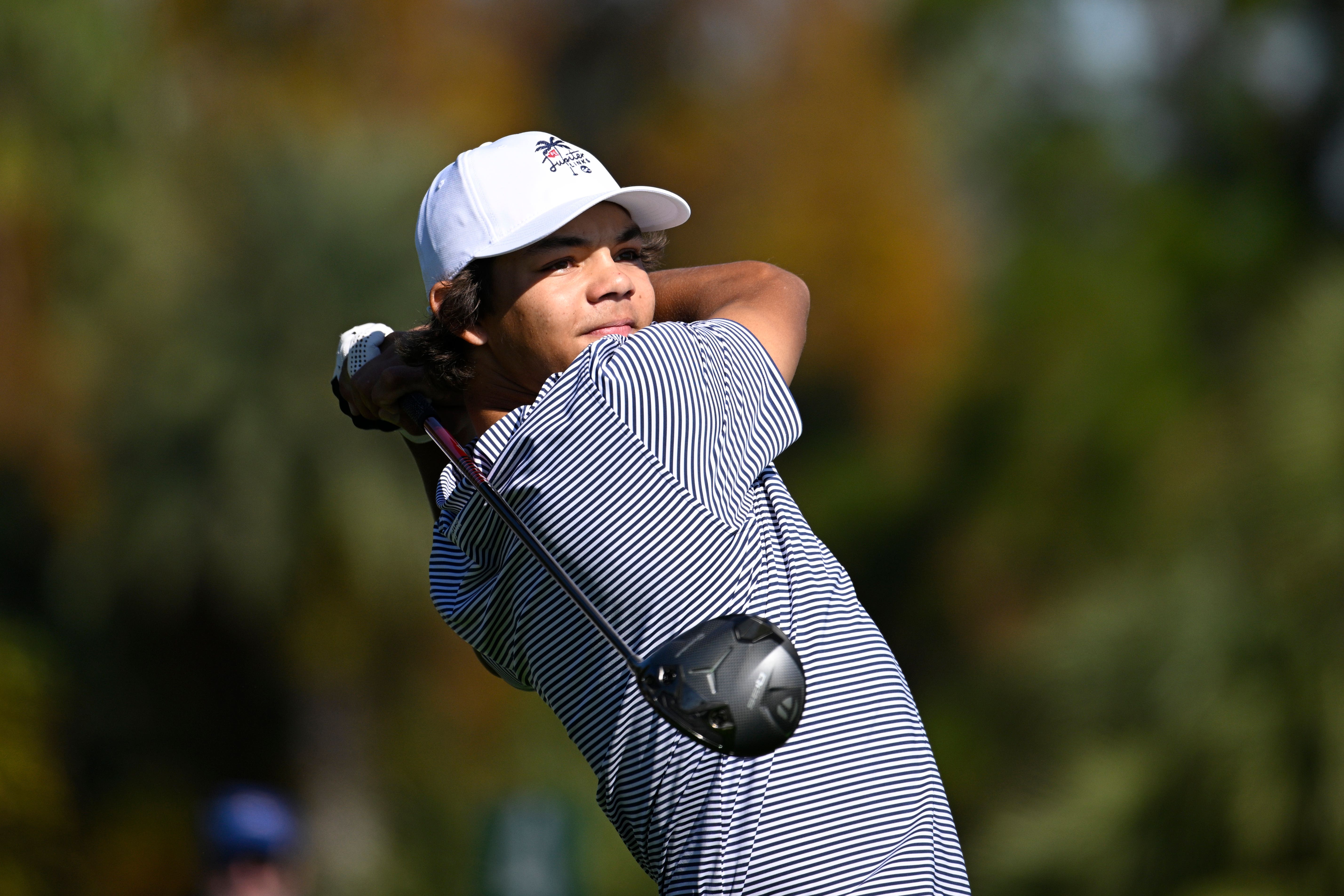 Charlie Woods made a hole-in-one during the final round of the PNC Championship in Orlando (Phelan M.Ebenhack/AP)