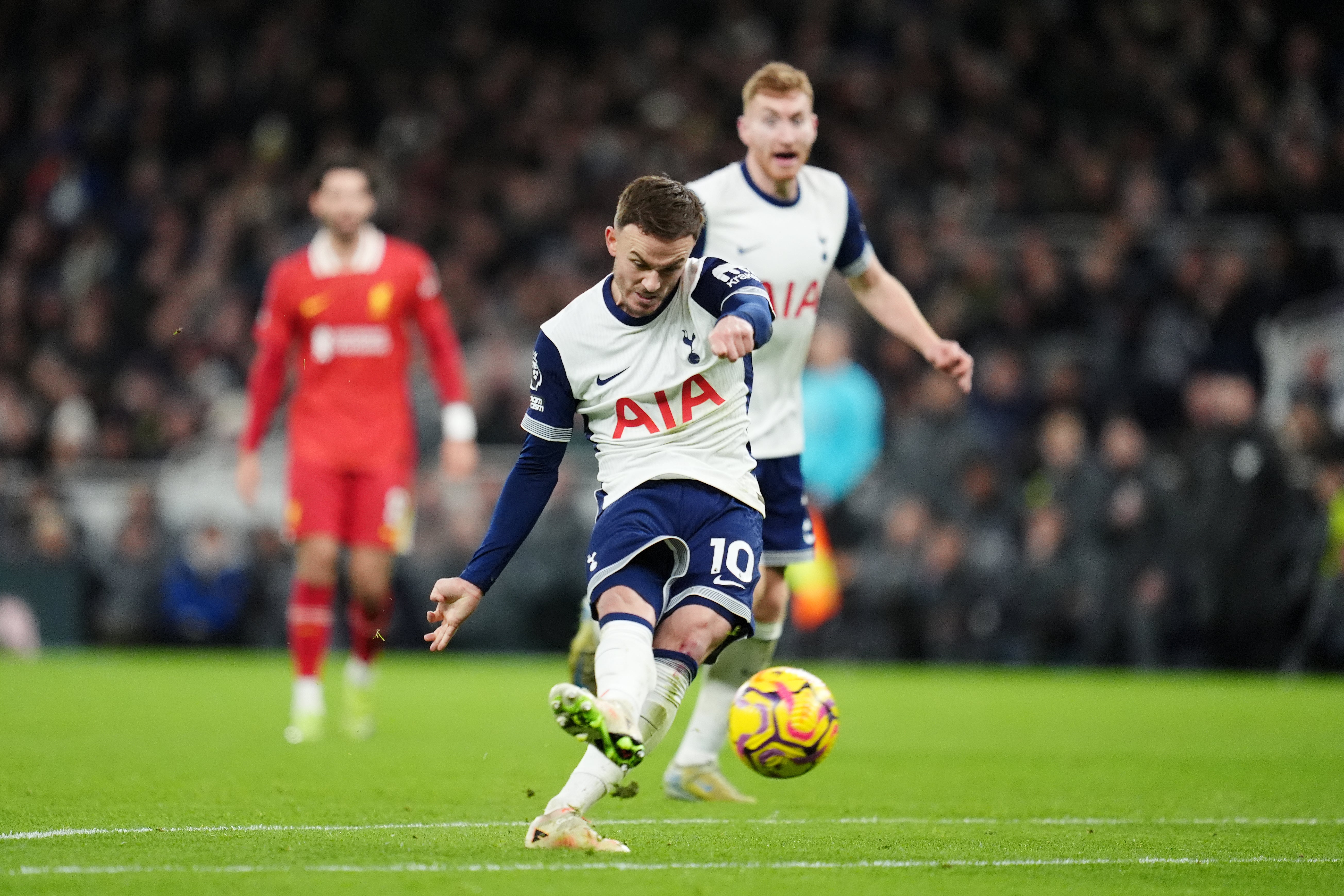 James Maddison scored Spurs’ first goal in losing cause