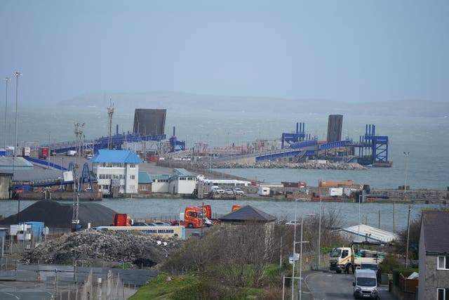 Holyhead Port was forced to close following damage during Storm Darragh (Peter Byrne/PA)