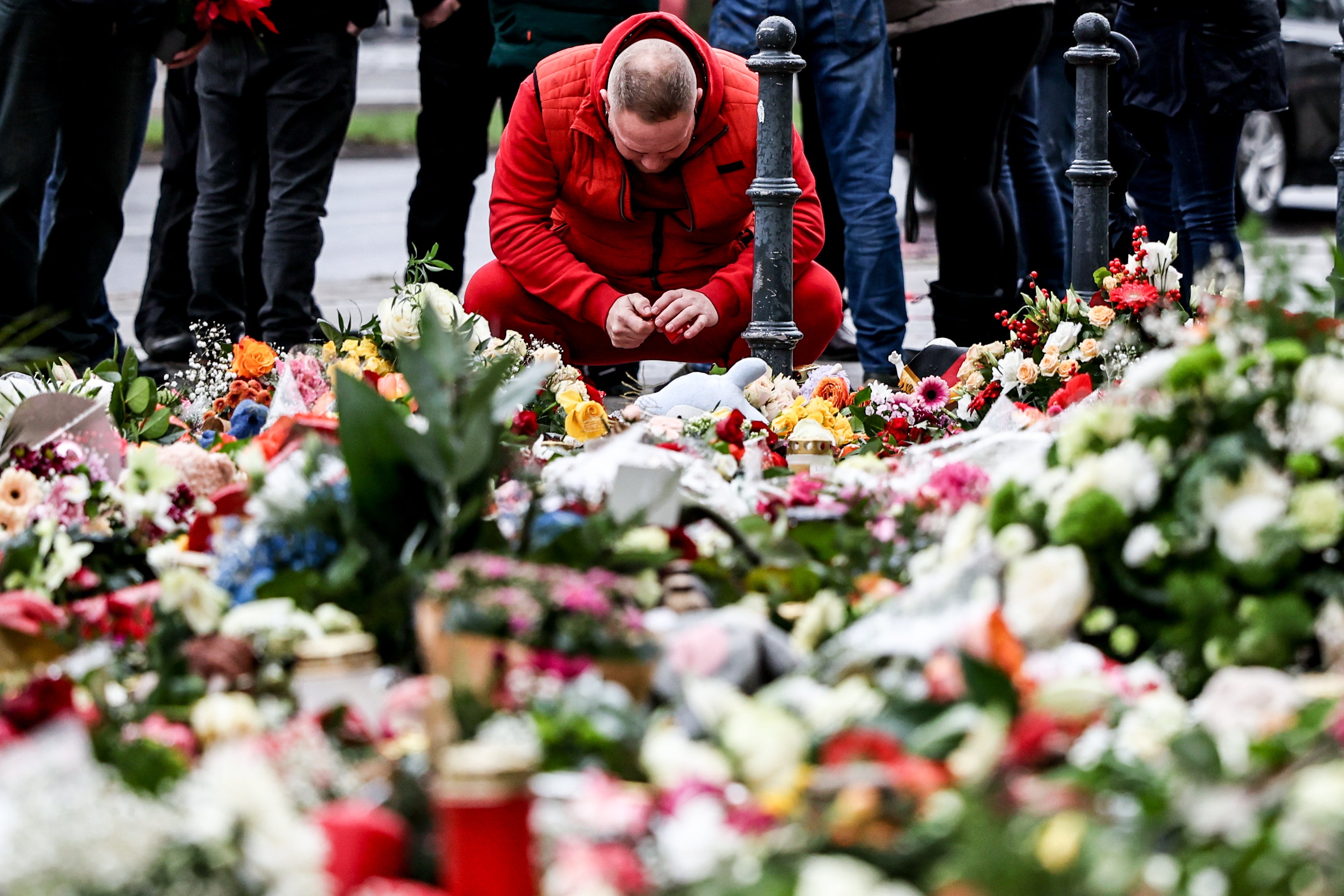 Tributes at the site of the Magdeburg Christmas market ramming attack