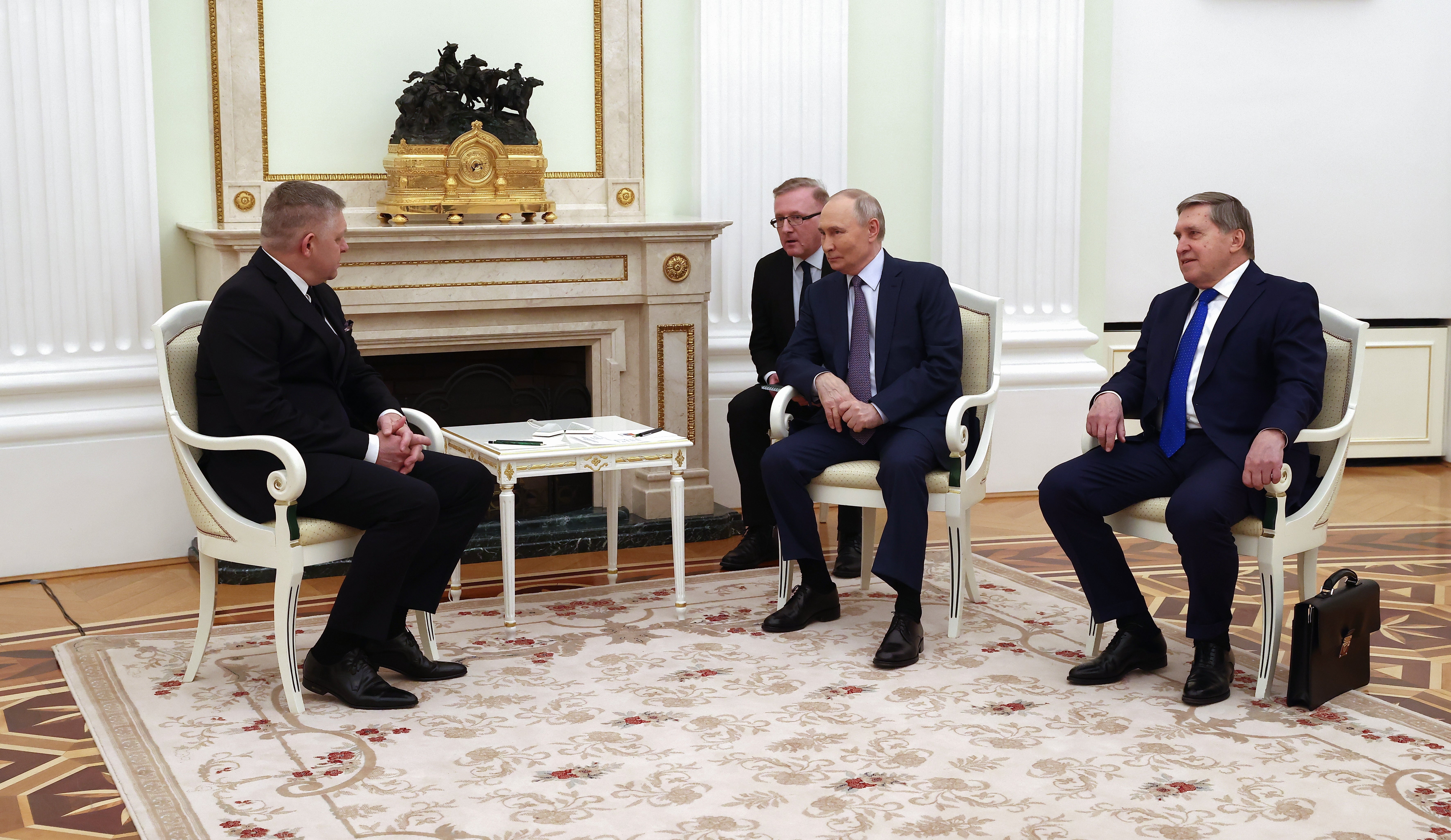 Russian pressident Vladimir Putin meets Slovak prime minister Robert Fico in Moscow