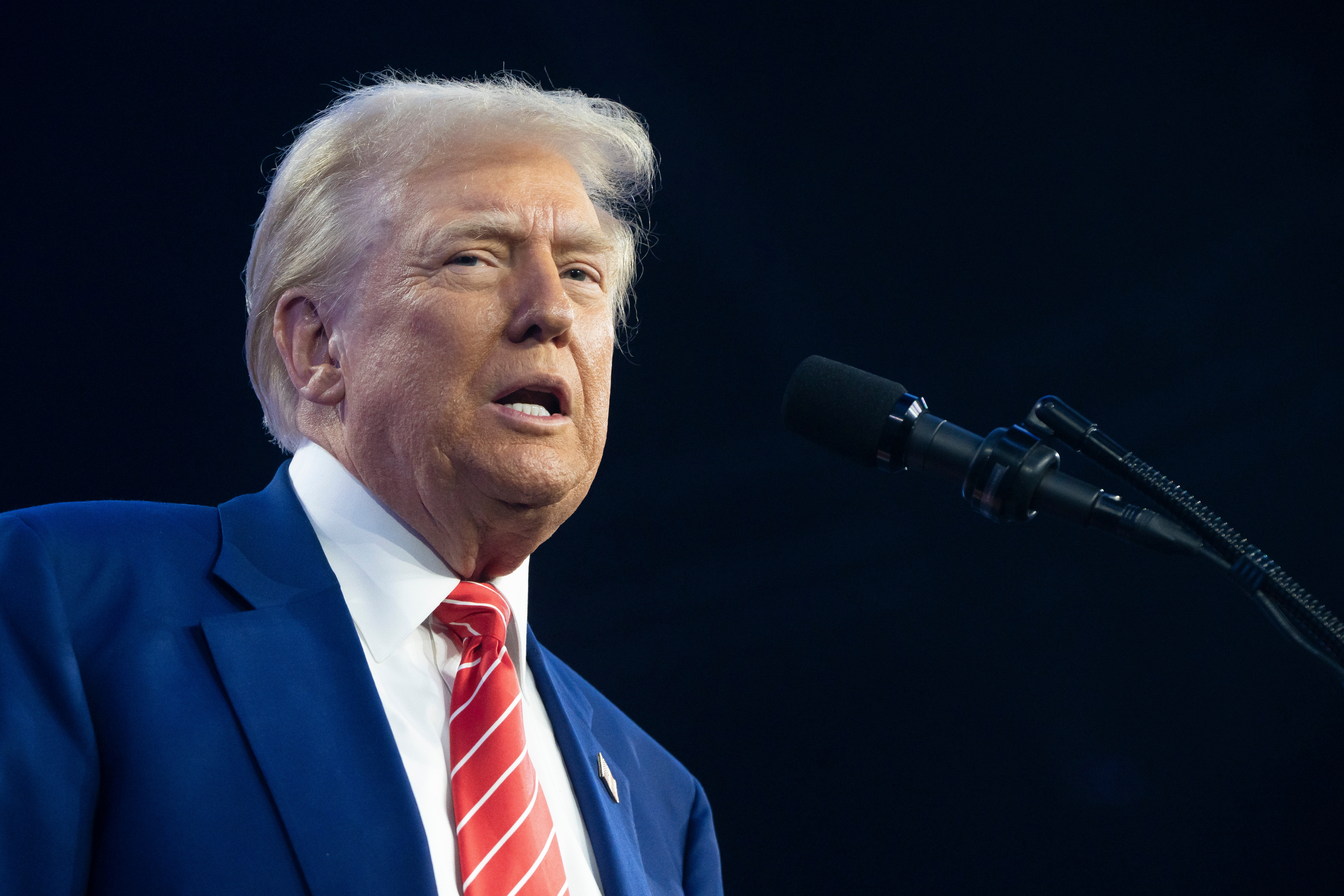 US president-elect Donald Trump speaks during Turning Point USA's AmericaFest in Arizona just before Christmas