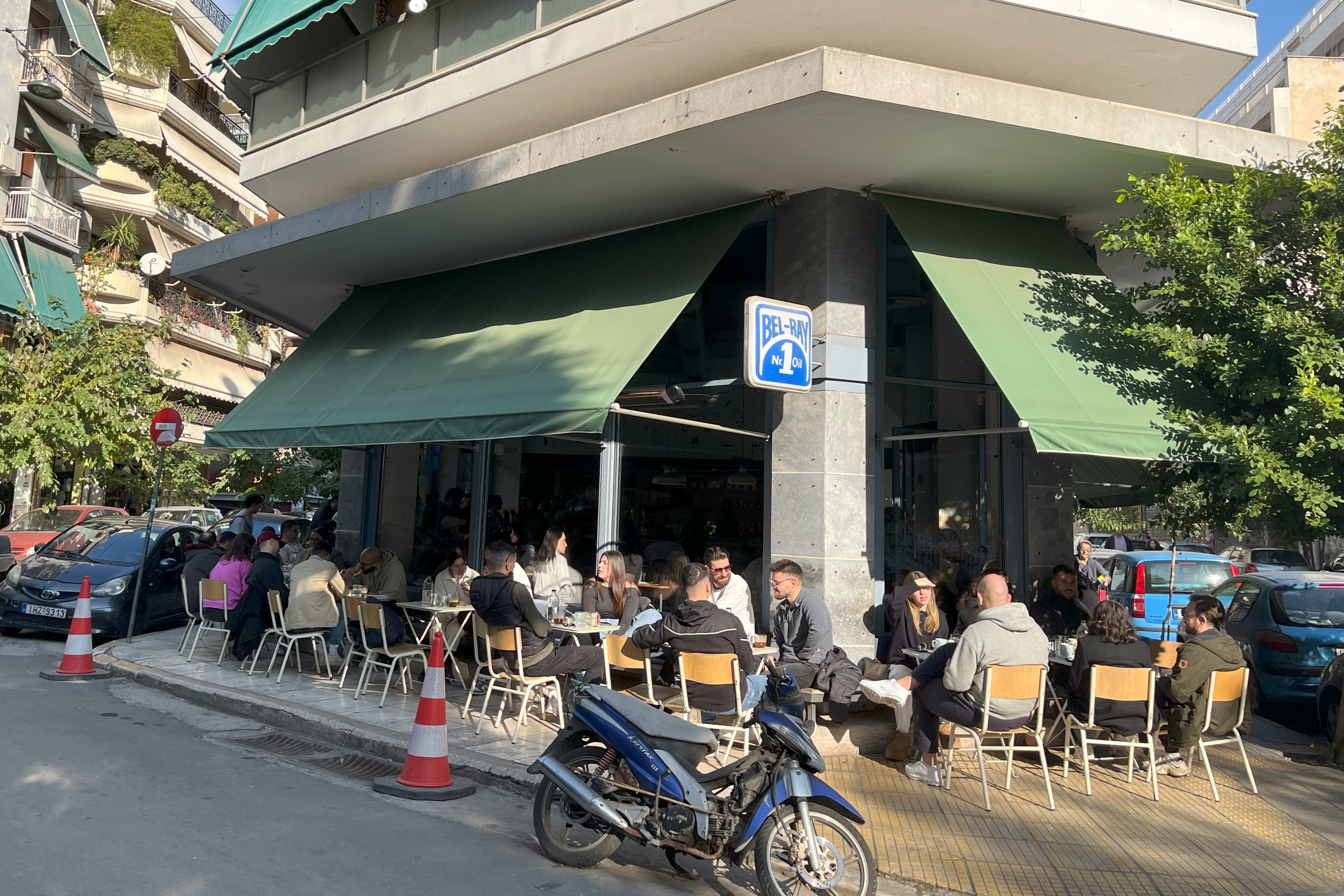 It’s warm enough for al fresco coffee during winter in Athens