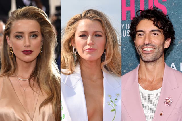 <p>Amber Heard, Blake Lively and Justin Baldoni</p>