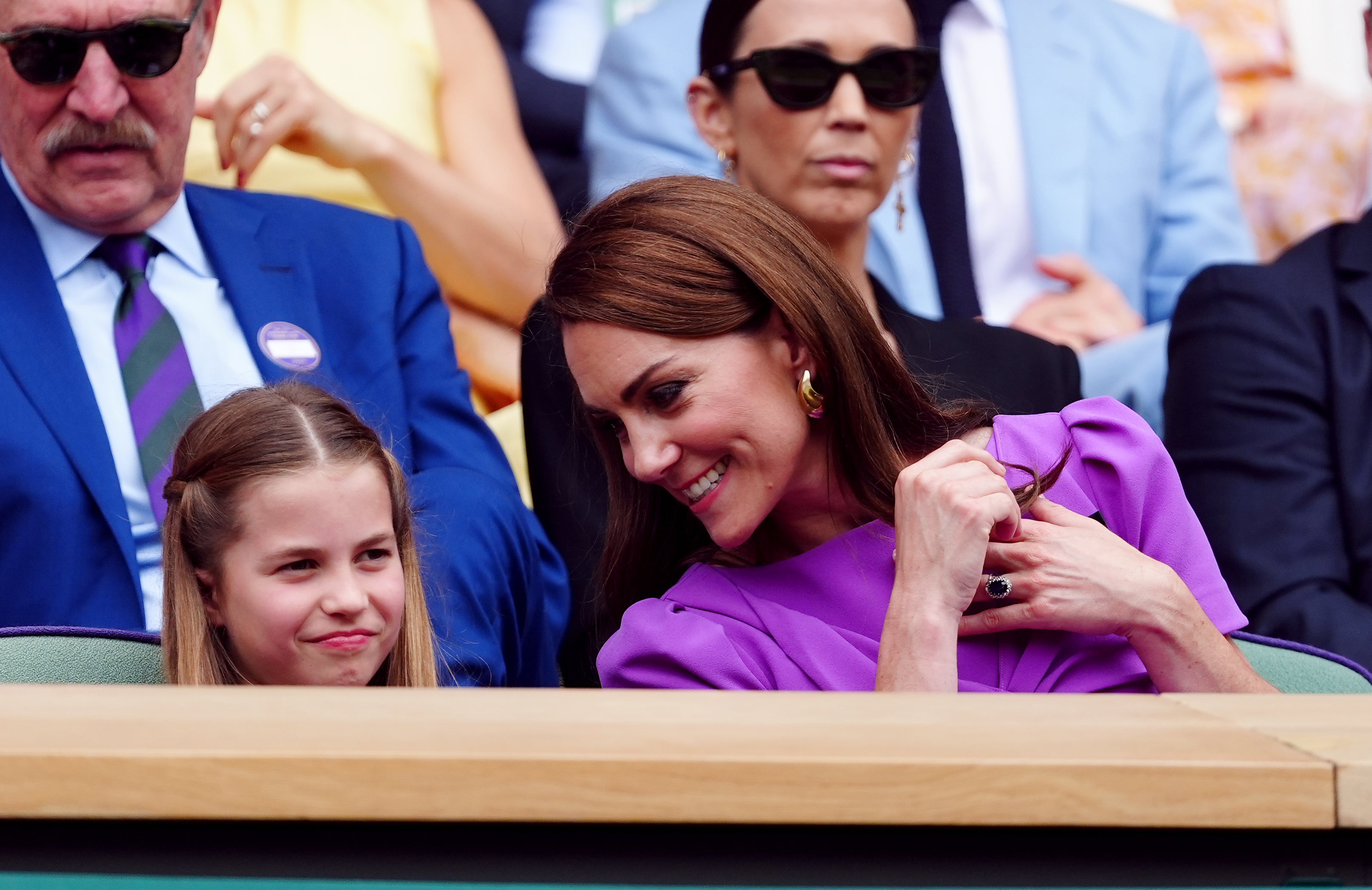 The Princess of Wales with Princess Charlotte at Wimbledon in 2024