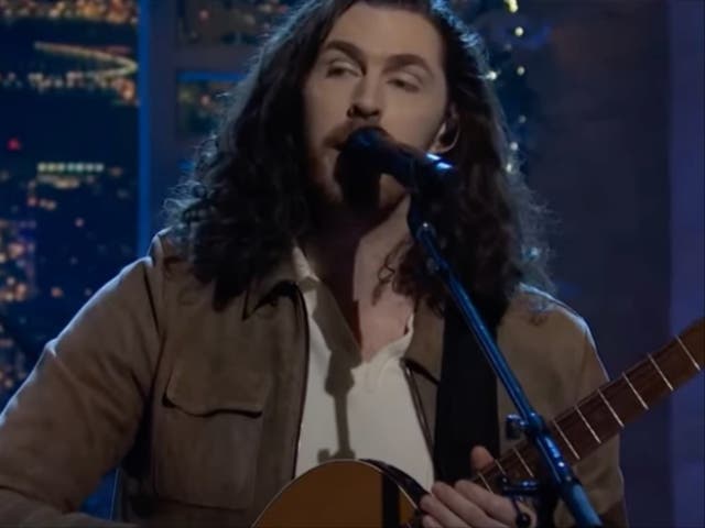 <p>Hozier performs on SNL</p>