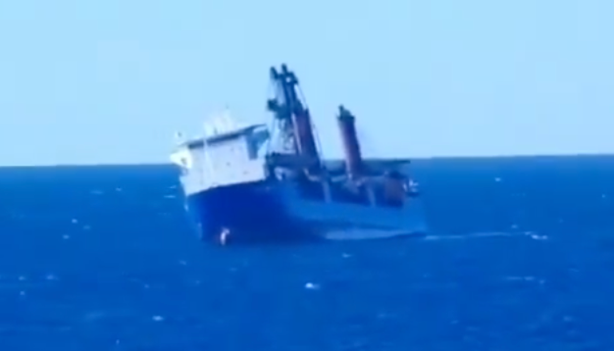 Watch: Russian ship sinks after mysterious explosion. 