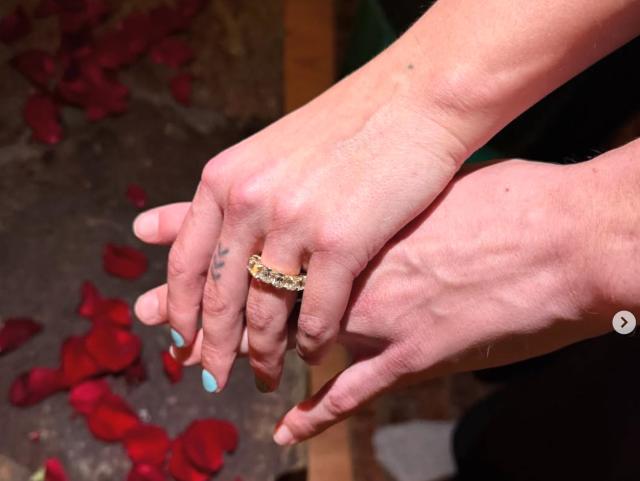 Tallulah shared a photo of her engagement ring on her Instagram