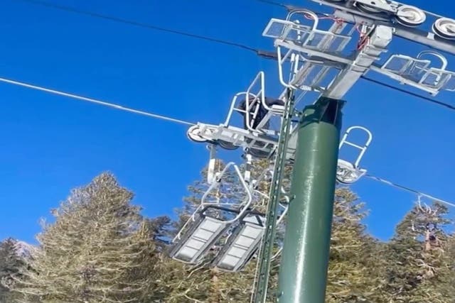 <p>Five have been injured after a crash on a ski chairlift in Lake Tahoe, California</p>