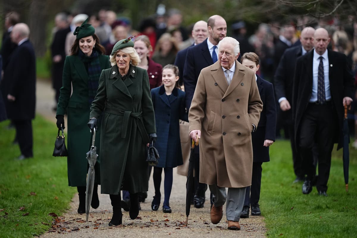 King, Queen, William and Kate wave to well-wishers after Christmas Day church service in Sandringham