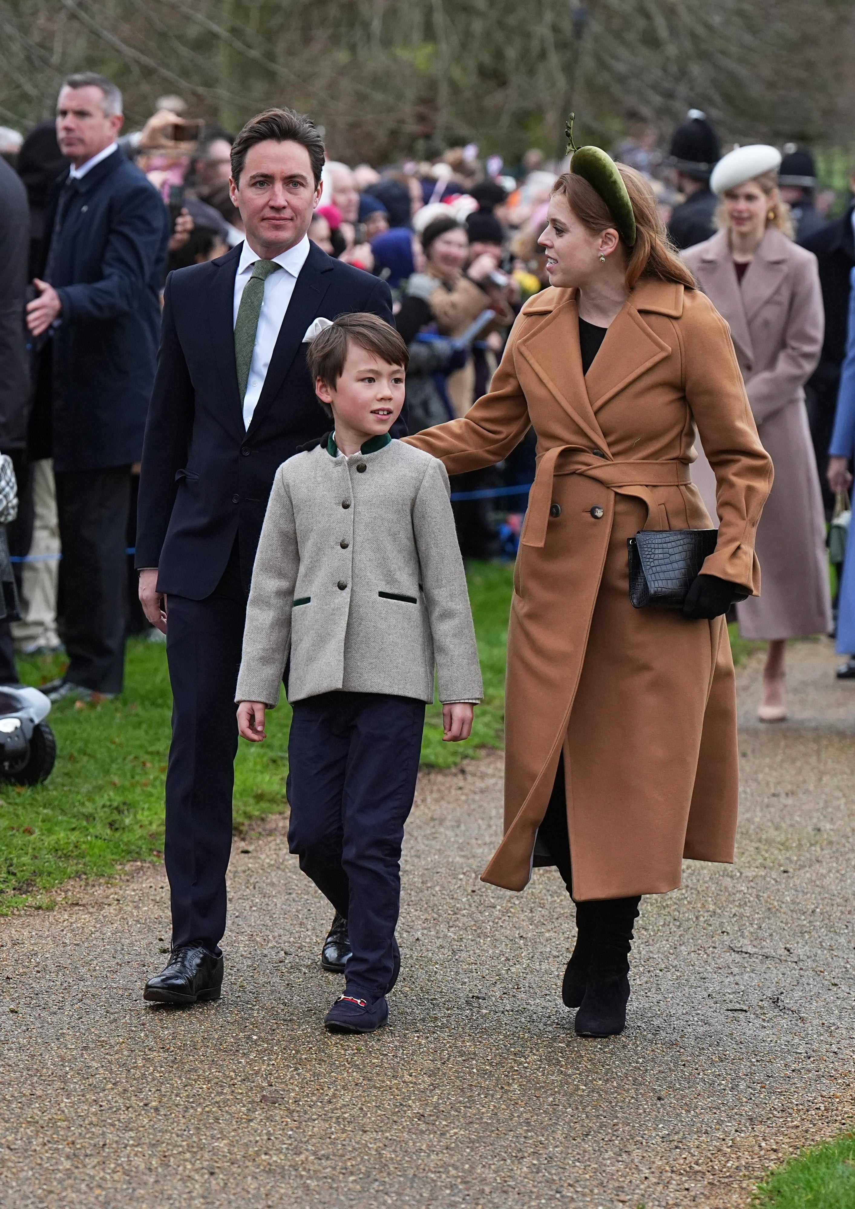 Princess Beatrice and her husband Edoardo Mapelli Mozzi pictured with his son Christopher Woolf