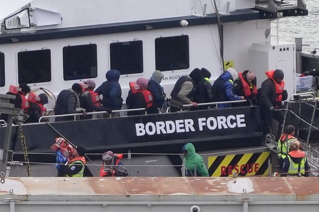 Migrants arriving in Dover earlier this month (PA)